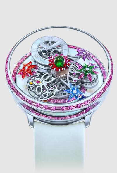 Jacob & Co AF321.30.BA.AC.A Fleurs De Jardin WHITE GOLD AND PINK SAPPHIRES replica watch